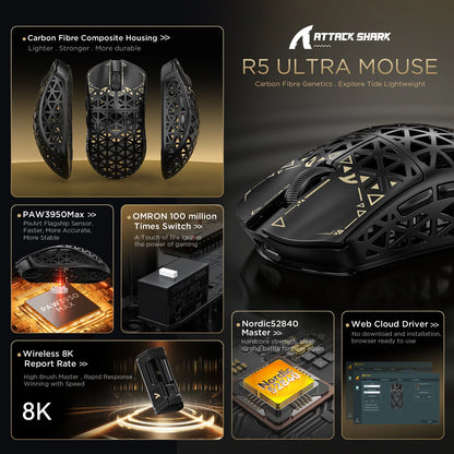mouse attack shark  r5  ultra 39g